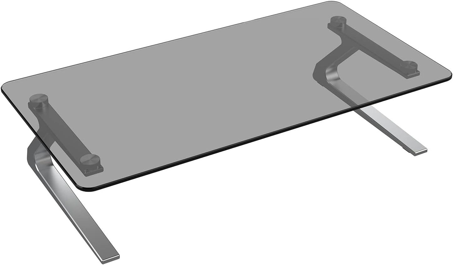 Ergonomic Tempered Glass Monitor Stand Riser for Desk Use