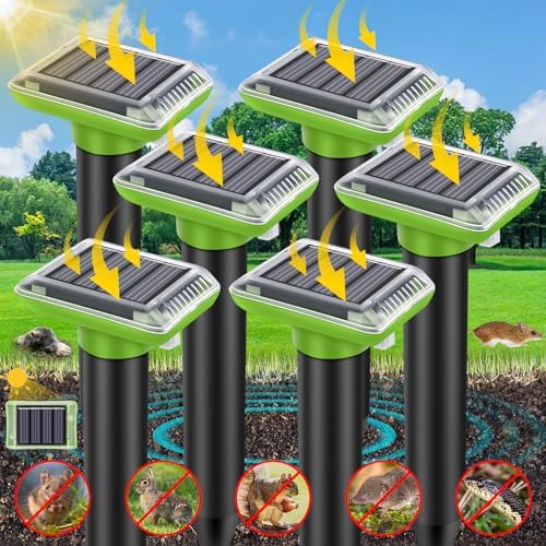 Ultrasonic Gopher Mole Repellent for Lawn - 2024 Solar-Powered