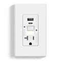 GFCI Outlet with USB Ports and Nightlight - Compact 20A Self-Test