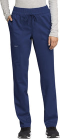 Cherokee women's pants with mid rise tapered leg and storage pockets