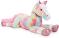Tezituor 3ft Large Stuffed Horse Plush Pillow - Life-Size Rainbow Pony