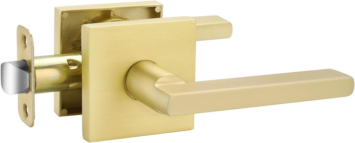 goldenwarm Gold Passage Door Handle for Hallway & Closet Use