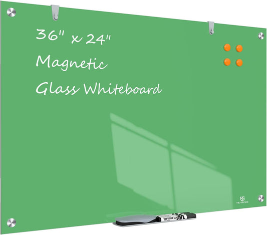 Premium 36 x 24 Inches Glass Dry-Erase Board for Office Use