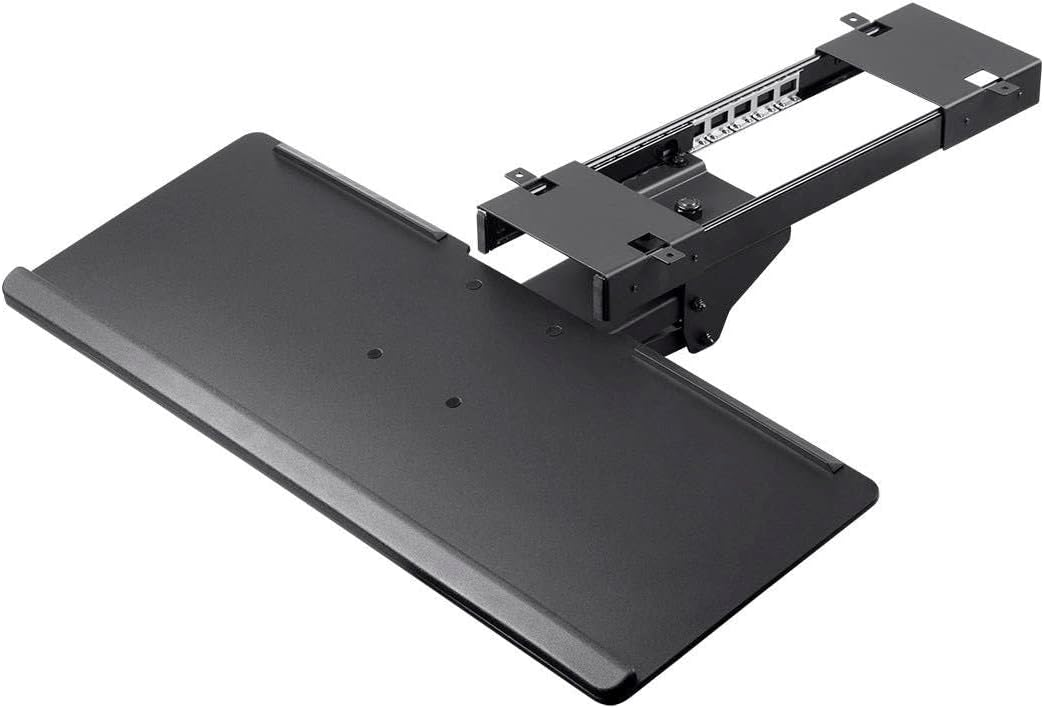 Ergonomic Keyboard Tray: Full Size Platform, Adjustable - Black