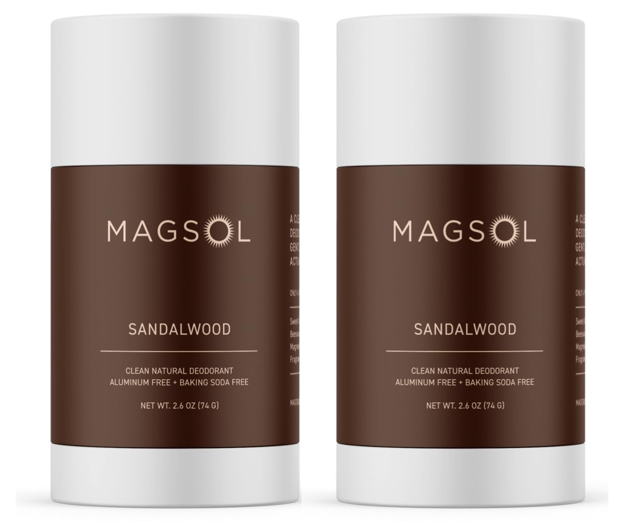 MAGSOL Natural Deodorant for Men & Women - Sandalwood Scent