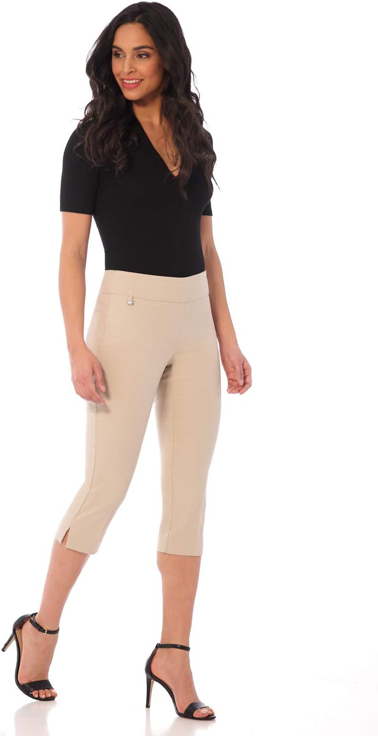 Rekucci Women's Straight Leg Comfort Capri with Tummy Control
