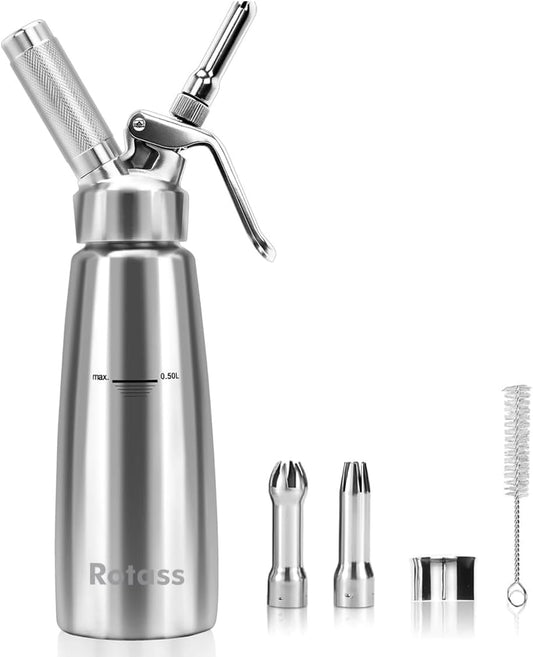 Premium Stainless Steel Cream Dispenser - 3 Nozzles!