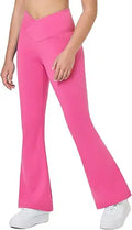 Girls' Flare Leggings High Waisted Bootcut Yoga Pants - Pockets