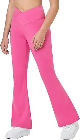 BALEAF Girls' Flare Leggings for Yoga and Dance with Pockets