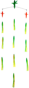 19 Side Tracker Spreader Bar with 9 Floating Bulb Squid - Rigged