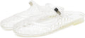 Clear Jelly Slide Sandals for Women - Mesh Hollow Mary Jane Flats