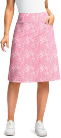 Knee Length Skorts for Women 25 in - Stretchy Aline Midi Skort