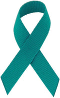 250 Teal Grosgrain Awareness Ribbons - Pre-Formed Lapel Pins Pack