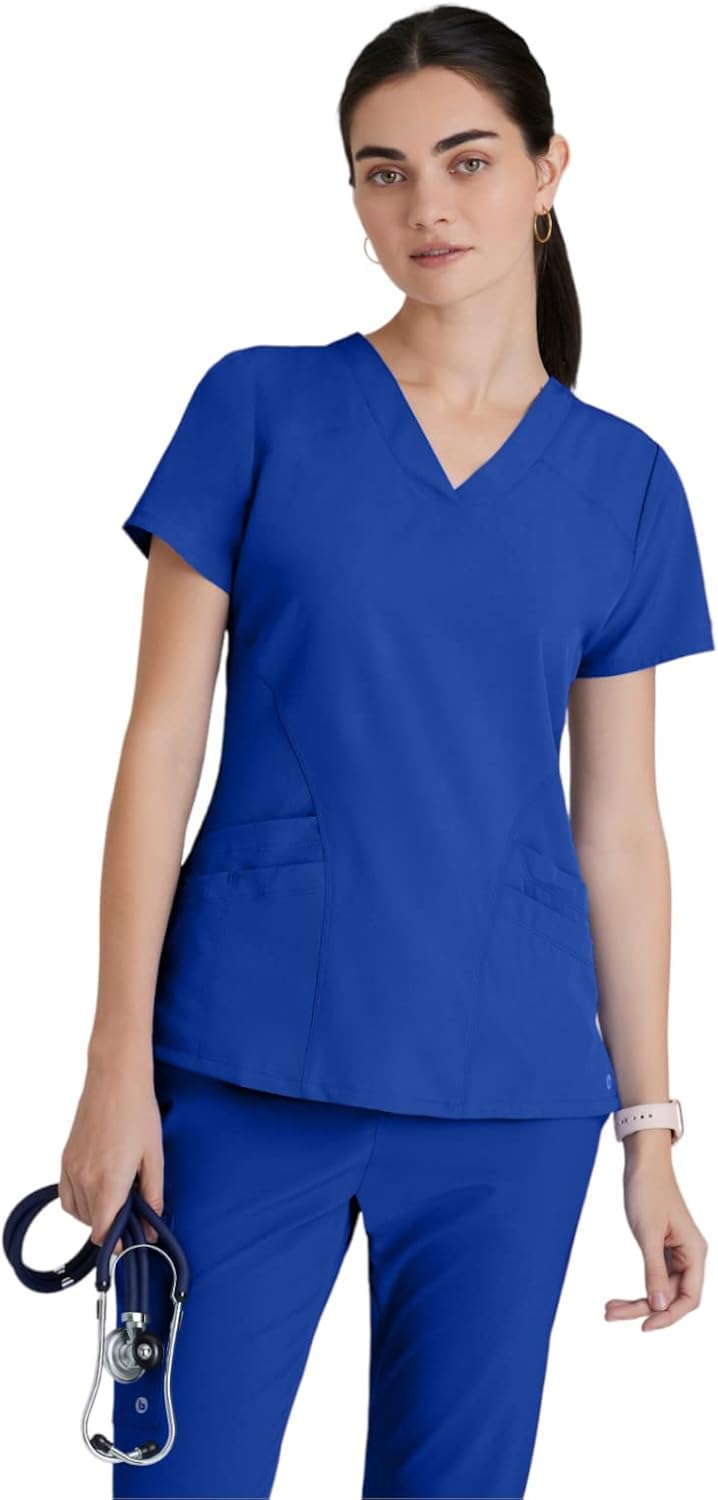 BARCO ONE Women's Pulse Scrub Top: Sporty V-Neck Design