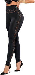 Floral Tights Patchwork Lace Women's Leggings - Butt Lift Slim Fit
