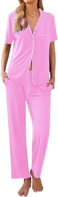 Ekouaer Women Pajamas Set Button Down Short Sleeve (Style 7RYG)