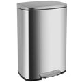 13 Gallon Kitchen Trash Can with Lid - Fingerprint-Proof Brushed Steel