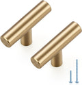 Champagne Bronze Cabinet Pulls 2 in Single Hole - Modern T Bar