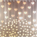 Valentine's Day Shower Curtain Bokeh Heart Wall Glitter Love