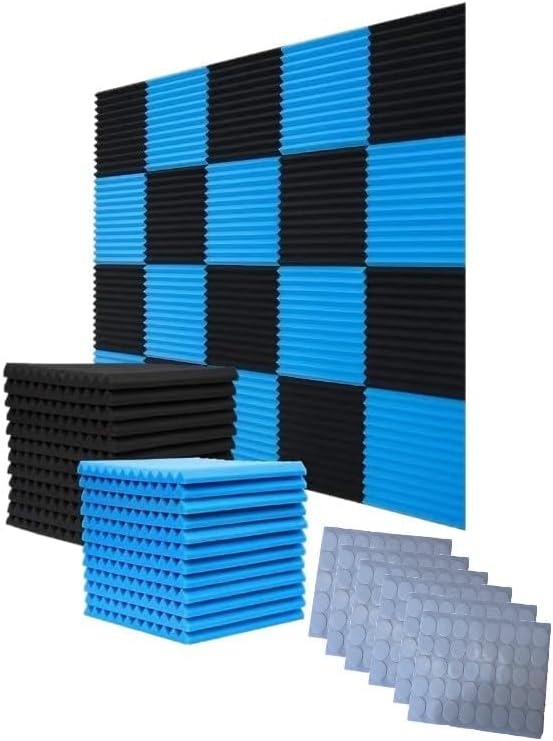 52 Pack Acoustic Foam Panels for Professional Sound Absorption