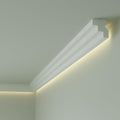9Pcs 47.24 in LED Ceiling Crown Molding Kit - 35.4 ft Integrated Duct