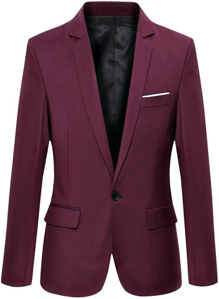 Beninos Mens Blazer Jacket Slim Fit Casual One Button Sport Coats