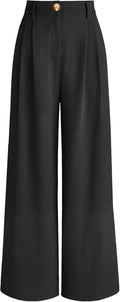 Women Wide Leg Dress Pants High Waisted Loose Fit - Comfortable Work