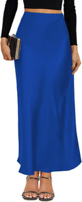 VividMosaic Satin High Waisted Maxi Skirt 2025 - Flattering A-Line you