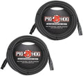 Pig Hog XLR 25 Foot 2 Pack Tour Grade Microphone Cables - Durable
