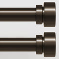 2 Pack Modern Brown Curtain Rods Set 16 to 144 in Adjustable - Heavy