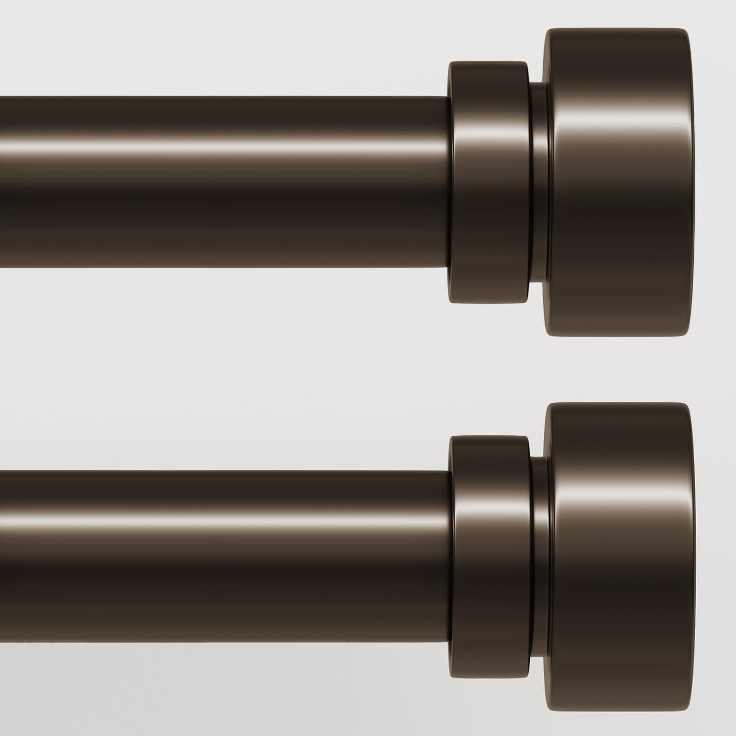 Adjustable Heavy Duty Brown Curtain Rods Set for Windows 72 to 144 in