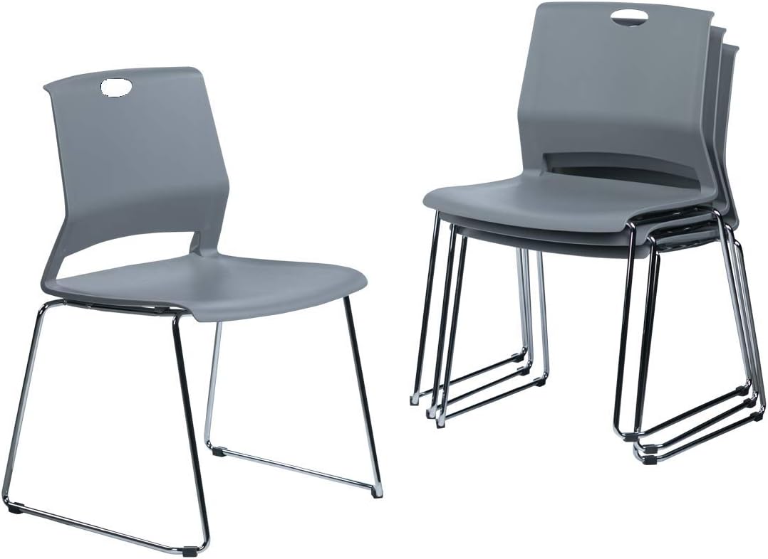 Sidanli Gray Stackable Chairs for Modern Waiting Rooms and More