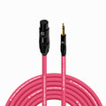 Balanced XLR Female to 3.5 TRS Male Cable - 75 ft Pink - Clear Live