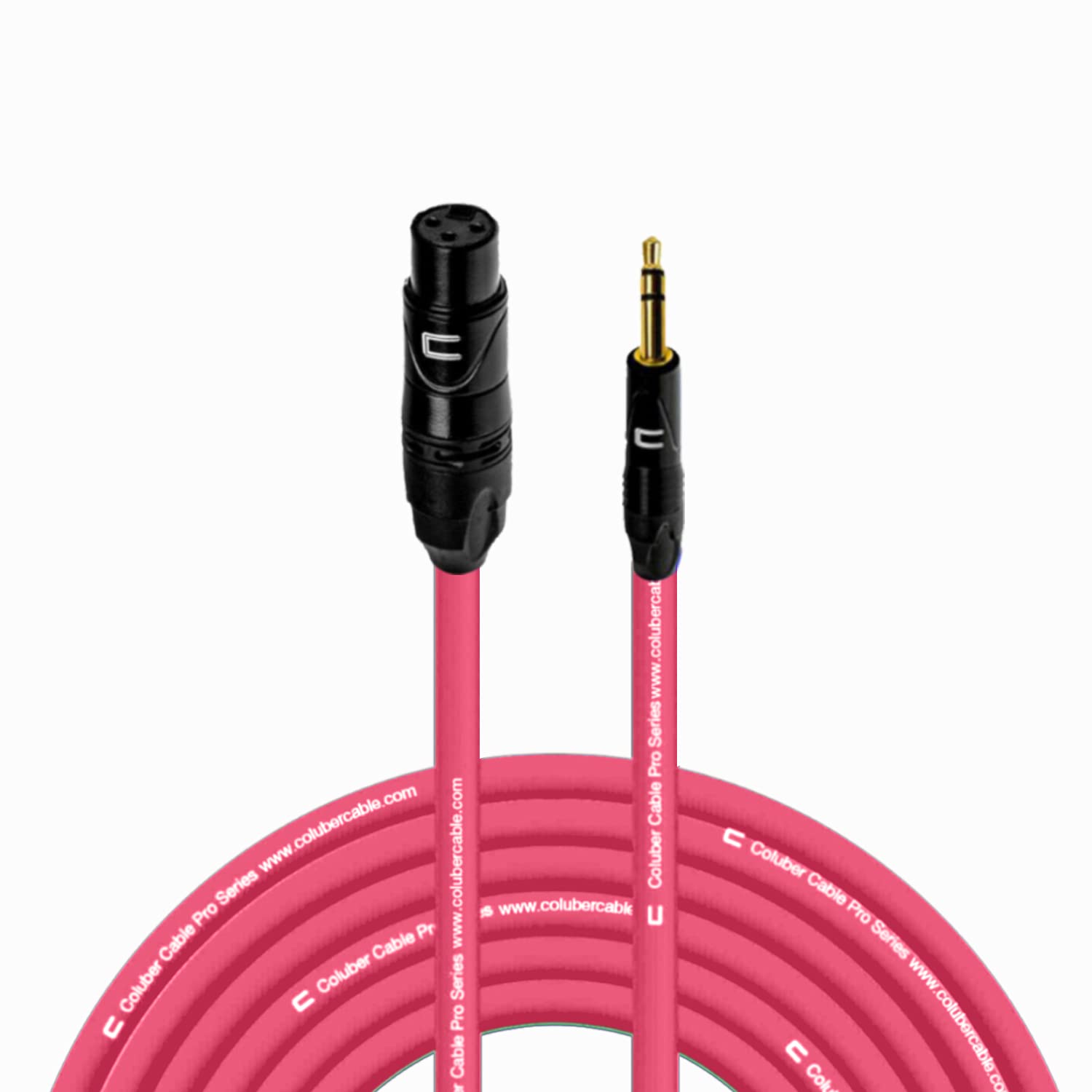 Balanced XLR Female Cable to 3.5 TRS Male - 75 Feet Pink