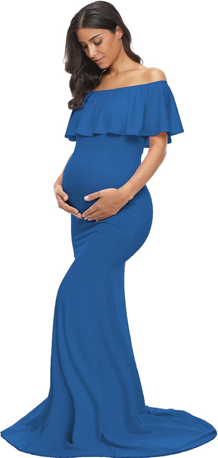 Elegant Off Shoulder Maternity Dress for Stunning Photoshoots