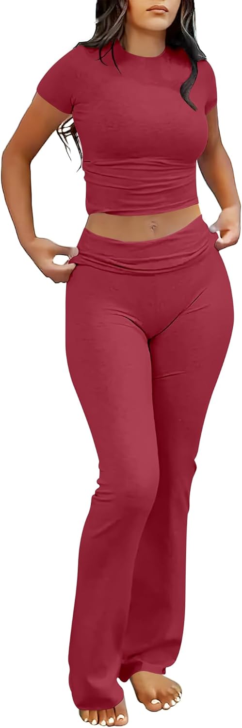 Lounge Sets for Women: Stylish 2 Piece Yoga Flare Leggings