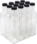 Clear Glass Quadra Bottles 250ml - 48 Pack for Sauces & Gifts