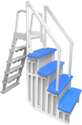 Aqua Select Anti-Slip In-Pool Steps with Flip-Up Ladder - Safe Entry