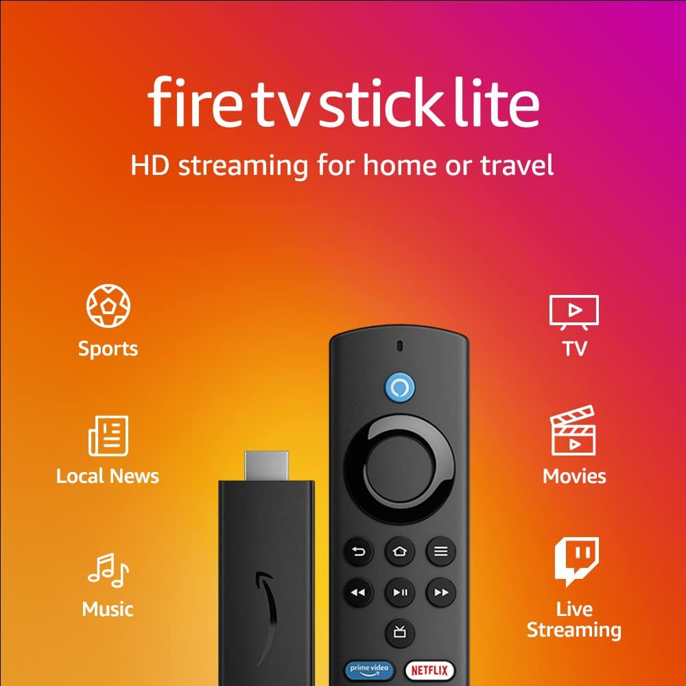 Fire TV Stick Lite - HD Streaming & Smart Home Control