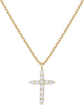 PAVOI 14K Gold Plated Cubic Zirconia Cross Necklace - Elegant Everyday
