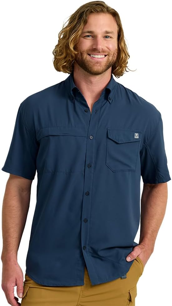 HUK Tide Point Solid Short Sleeve Shirt for Men - Ultimate Comfort