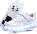 HHSTS Kids Shoes Shiny LED Roller Skates - Retractable Wheels