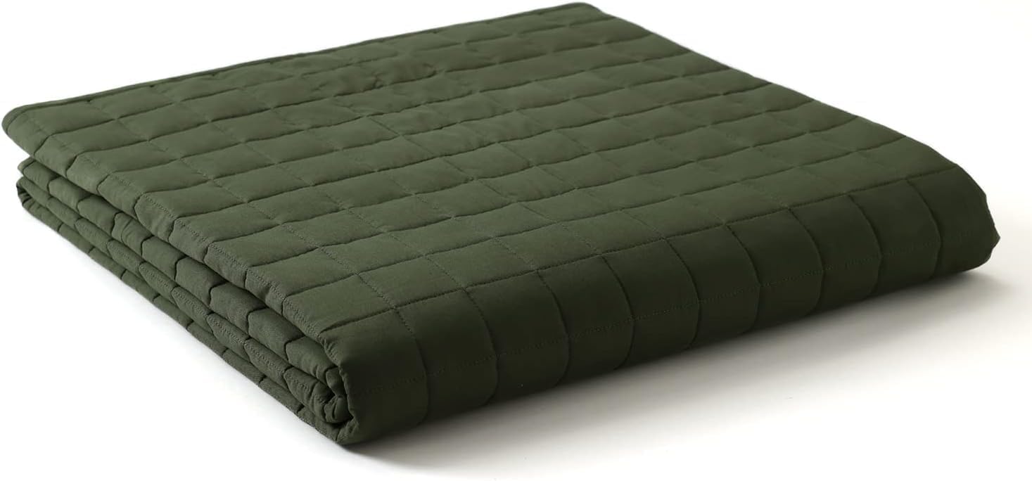 YnM 15lbs Weighted Blanket for Adults with Cooling Glass Beads