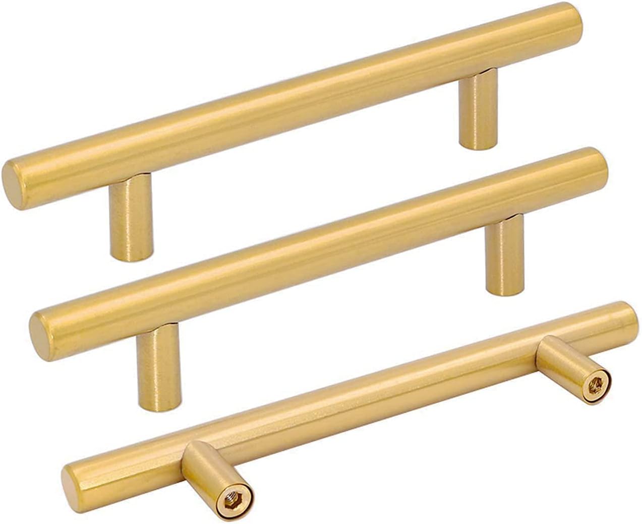 Brushed Brass Cabinet Pulls for Kitchen and Bathroom - 100 Pack