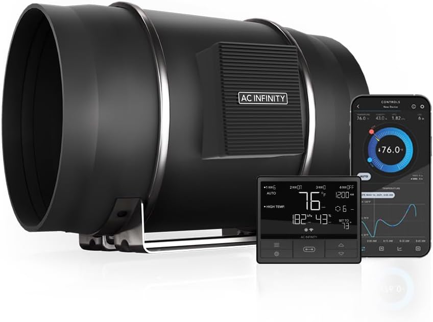 AC Infinity CLOUDLINE PRO T10 Inline Duct Fan for Hydroponics