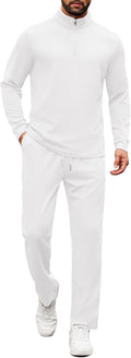 Men's Tracksuits 2 Piece Quarter Zip Sweatsuit Set - Comfortable Fit