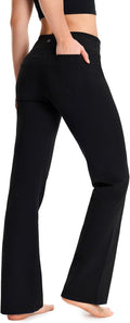 Bootcut Yoga Pants Long Workout Pant with Back Pockets (Style 2B94)