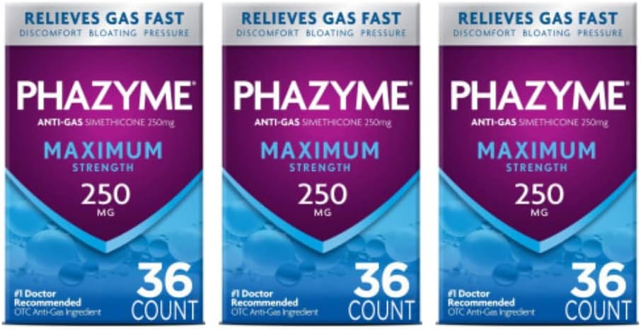 Phazyme Maximum Strength Gas Relief with 250 mg Simethicone