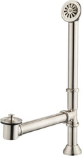 Brushed Nickel Claw Foot Tub Drain Kit with Lift and Turn Stopper
