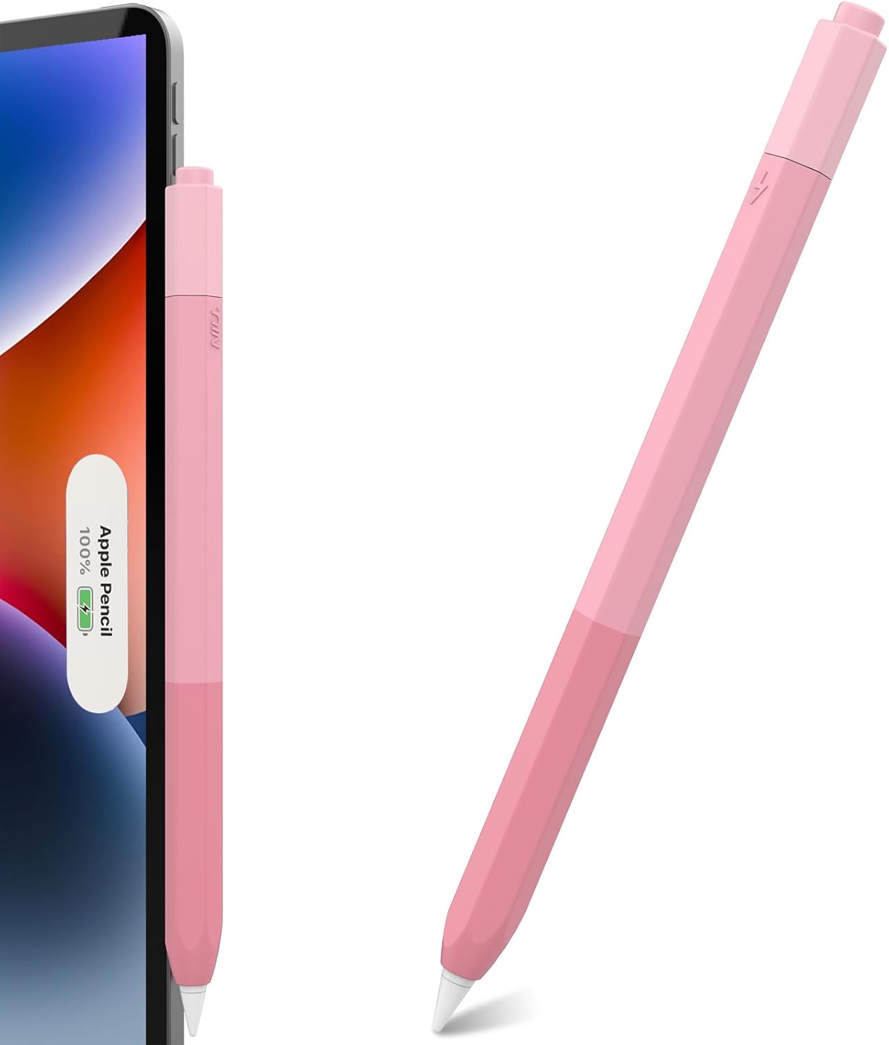 Gradient Pink Silicone Protective Case for Apple Pencil 2nd Gen by CUBETOOU